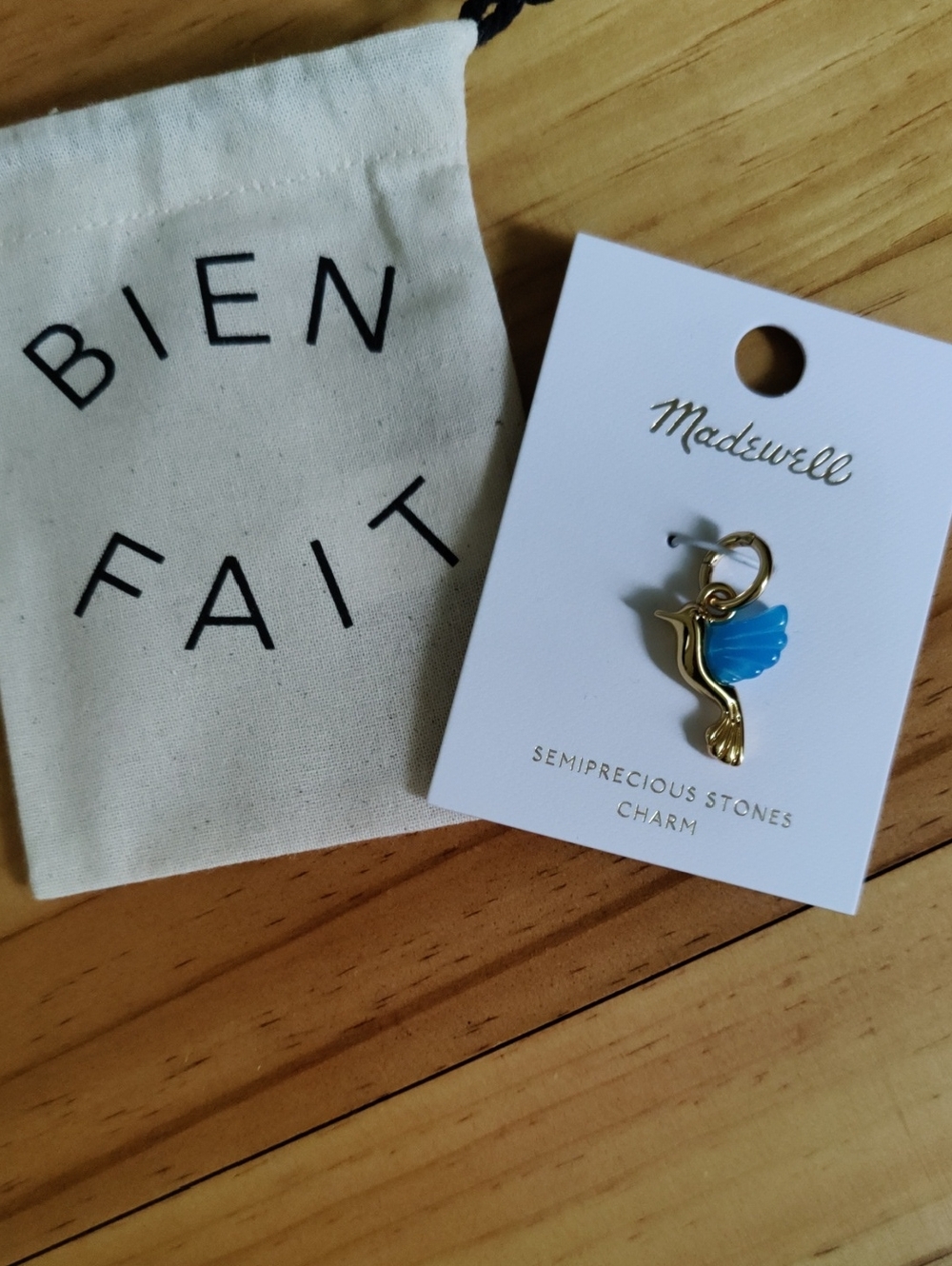Semiprecious Hummingbird Charm